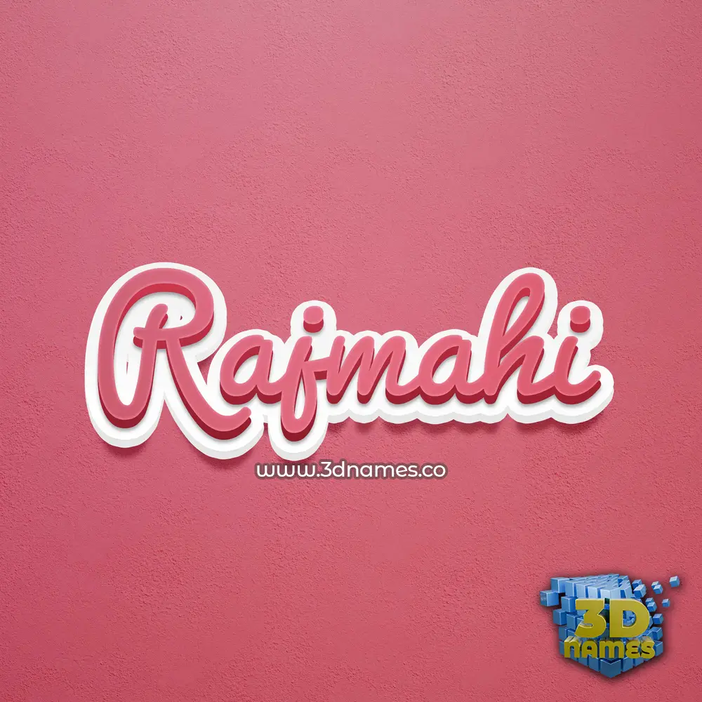 rajmahi in Red Scribble style - 3D name wallpaper