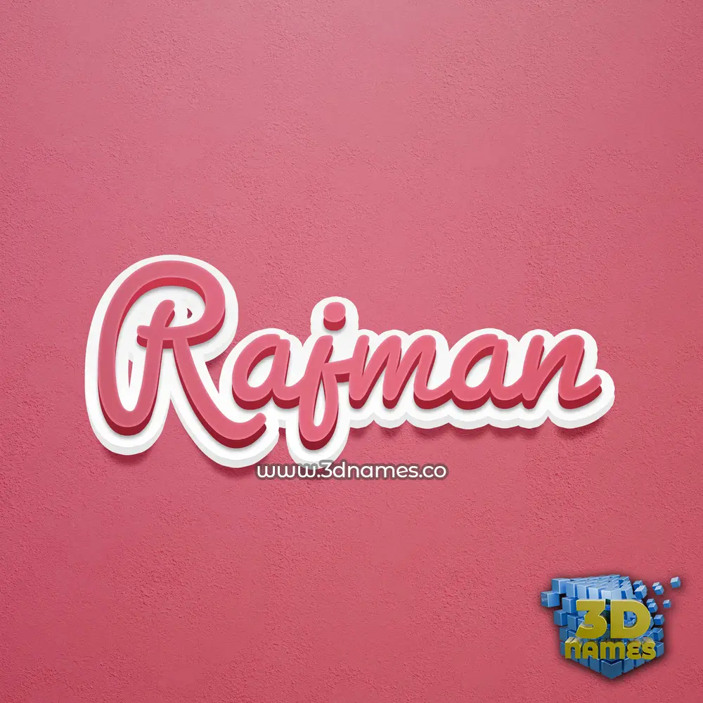 rajman in Red Scribble style - 3D name wallpaper