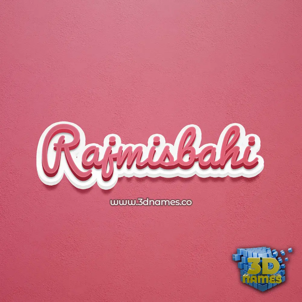 rajmisbahi in Red Scribble style - 3D name wallpaper