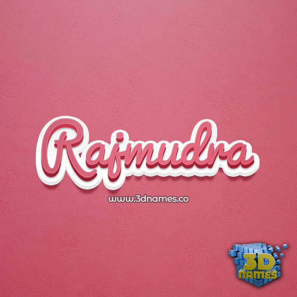 rajmudra in Red Scribble style - 3D name wallpaper