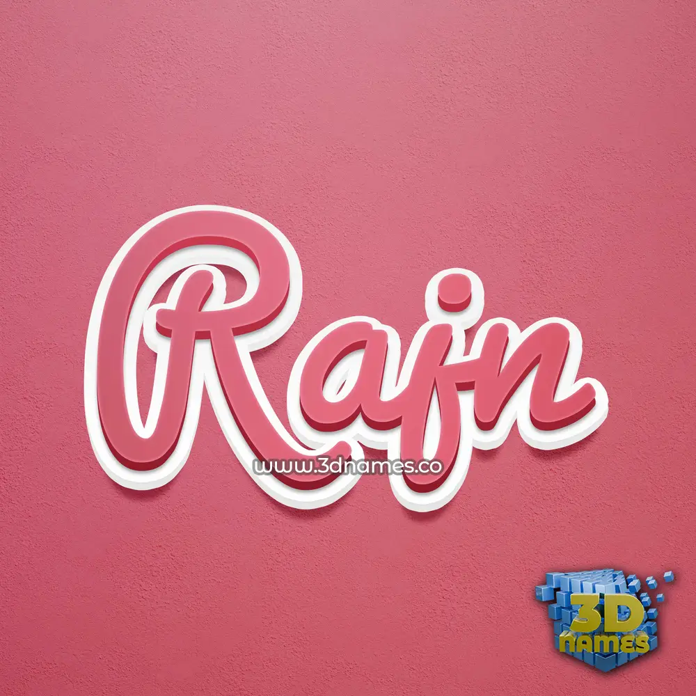 rajn in Red Scribble style - 3D name wallpaper