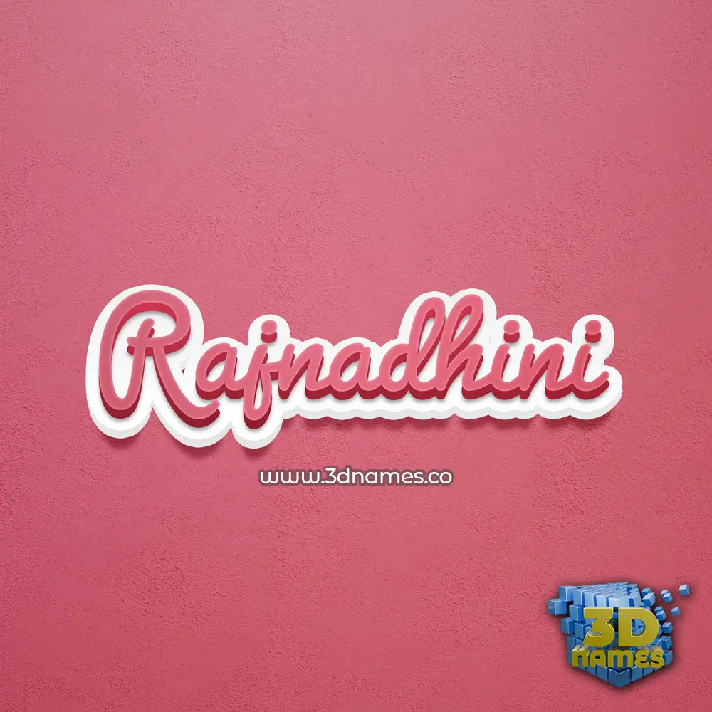 rajnadhini in Red Scribble style - 3D name wallpaper