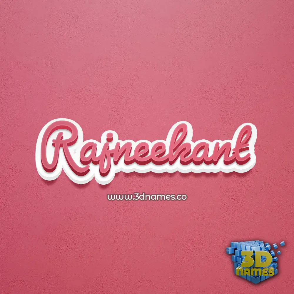 rajneekant in Red Scribble style - 3D name wallpaper