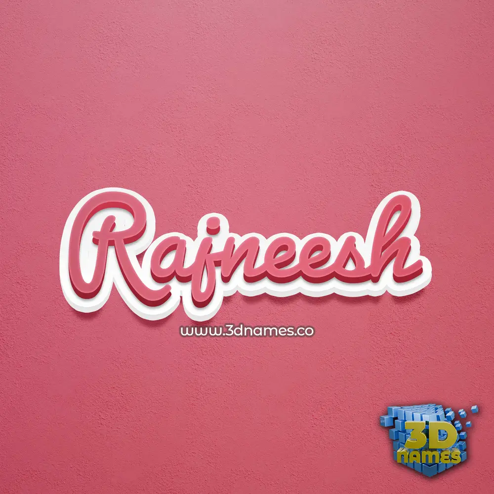 rajneesh in Red Scribble style - 3D name wallpaper