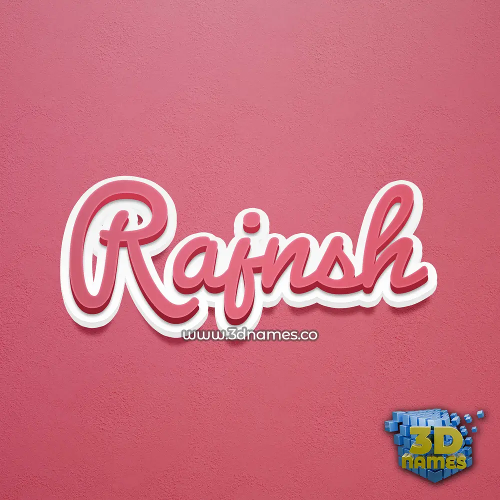 rajnsh in Red Scribble style - 3D name wallpaper