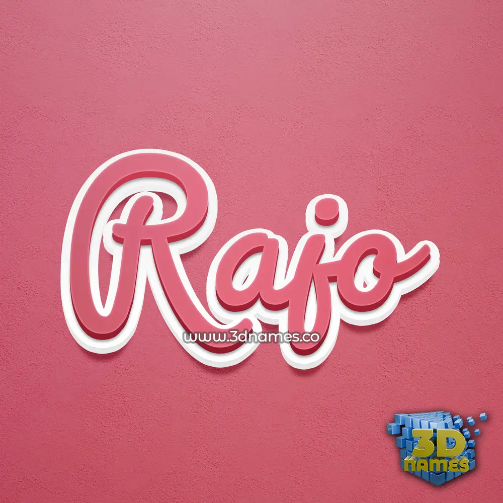 rajo in Red Scribble style - 3D name wallpaper