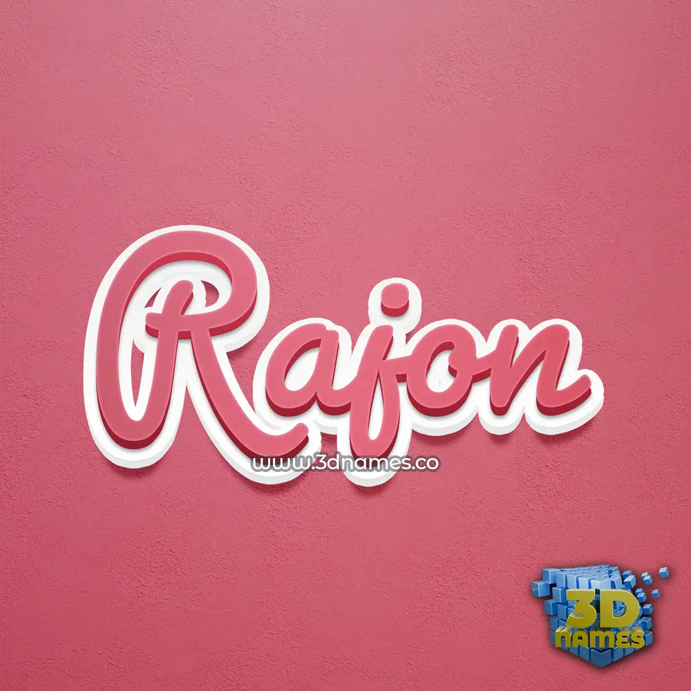rajon in Red Scribble style - 3D name wallpaper