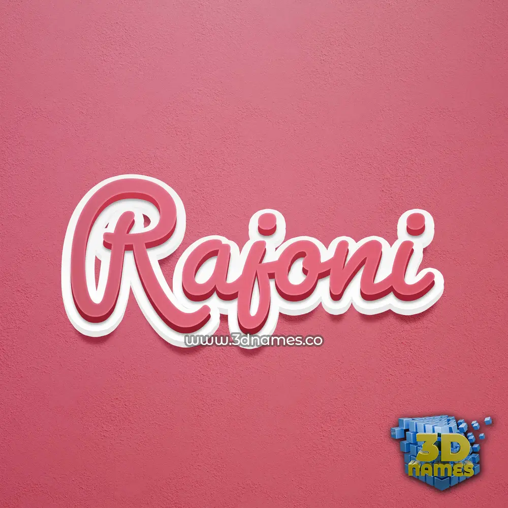 rajoni in Red Scribble style - 3D name wallpaper