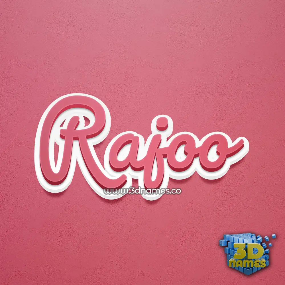 rajoo in Red Scribble style - 3D name wallpaper