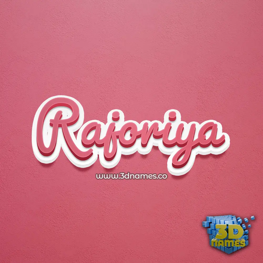 rajoriya in Red Scribble style - 3D name wallpaper