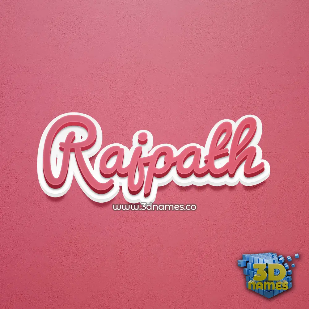rajpath in Red Scribble style - 3D name wallpaper