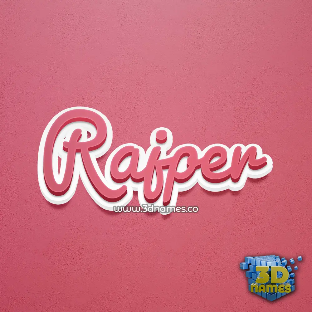 rajper in Red Scribble style - 3D name wallpaper