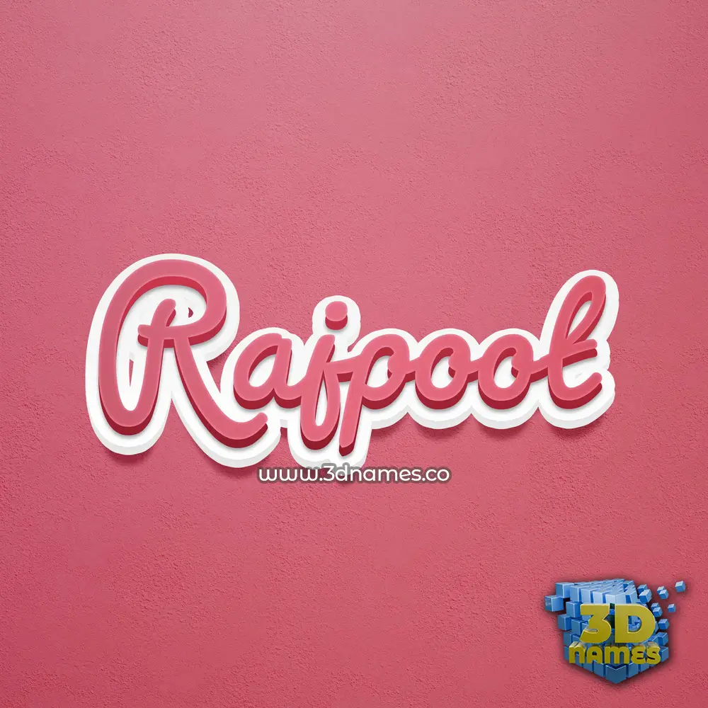 rajpoot in Red Scribble style - 3D name wallpaper