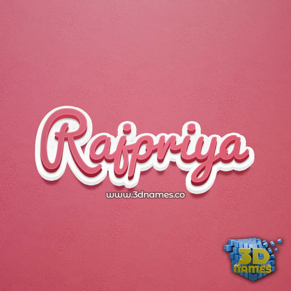 rajpriya in Red Scribble style - 3D name wallpaper