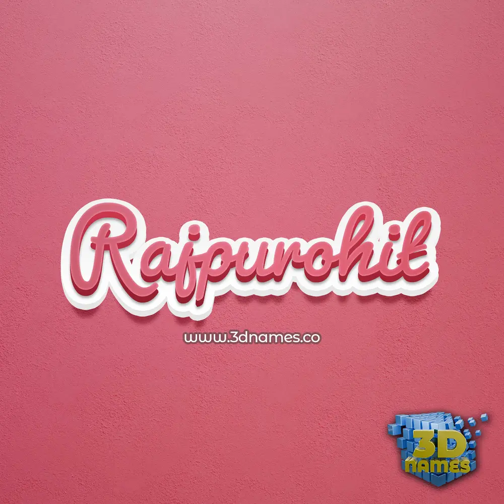 rajpurohit in Red Scribble style - 3D name wallpaper