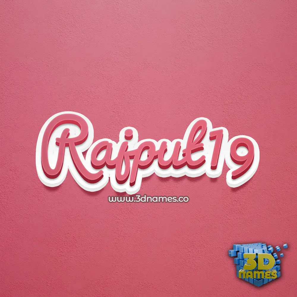 rajput19 in Red Scribble style - 3D name wallpaper