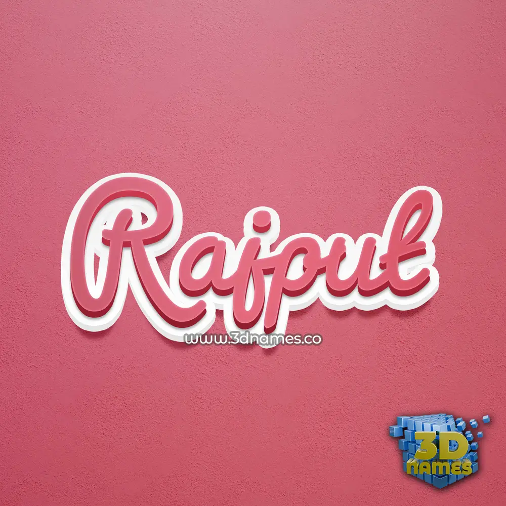 rajput in Red Scribble style - 3D name wallpaper