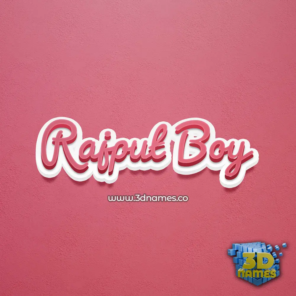 rajput boy in Red Scribble style - 3D name wallpaper