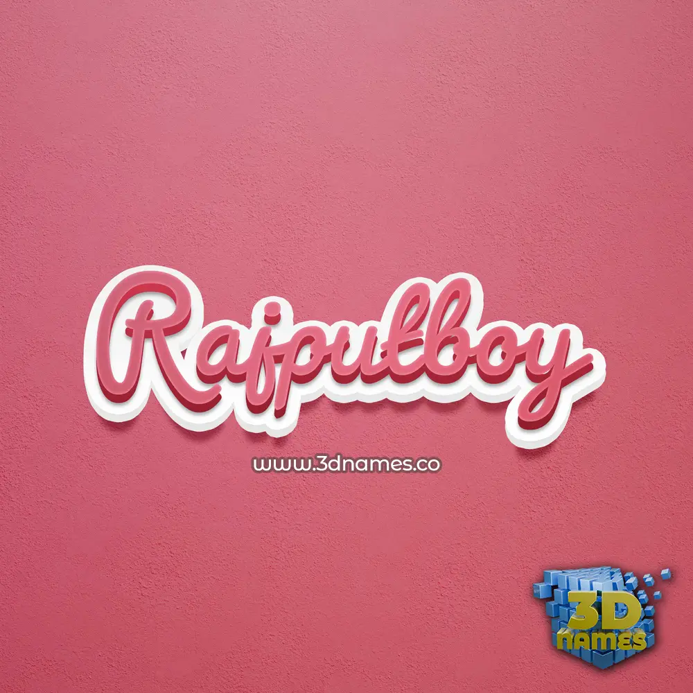 rajputboy in Red Scribble style - 3D name wallpaper