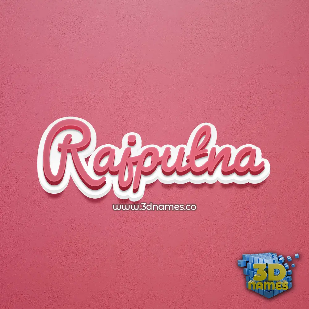 rajputna in Red Scribble style - 3D name wallpaper