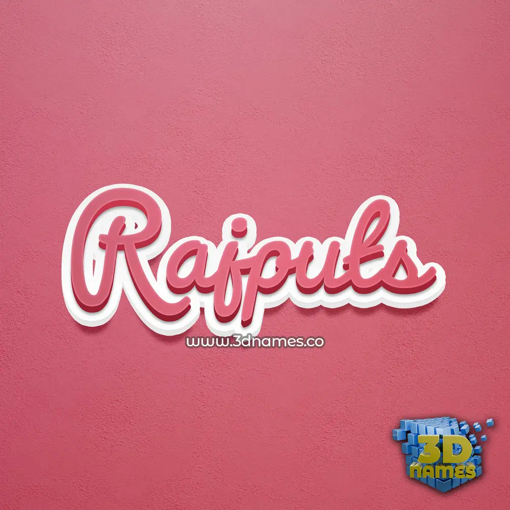 rajputs in Red Scribble style - 3D name wallpaper