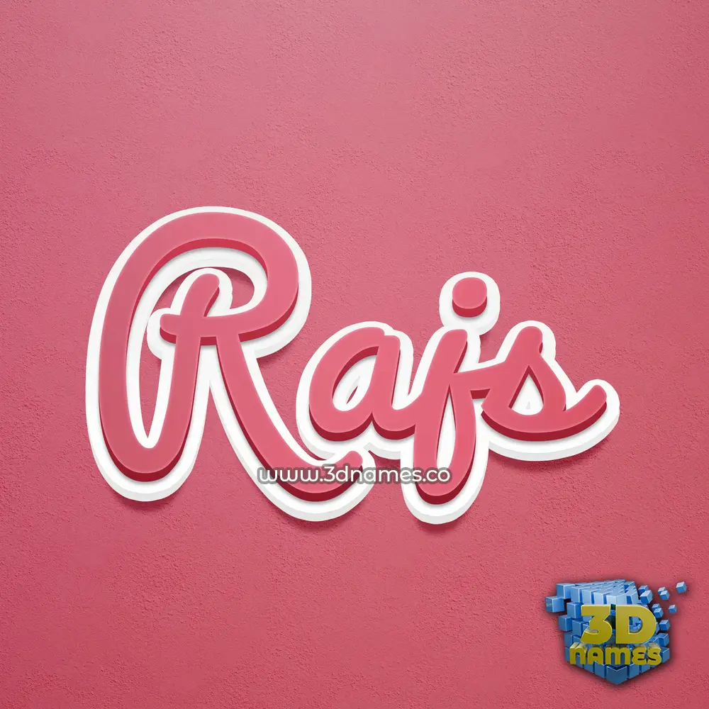 rajs in Red Scribble style - 3D name wallpaper