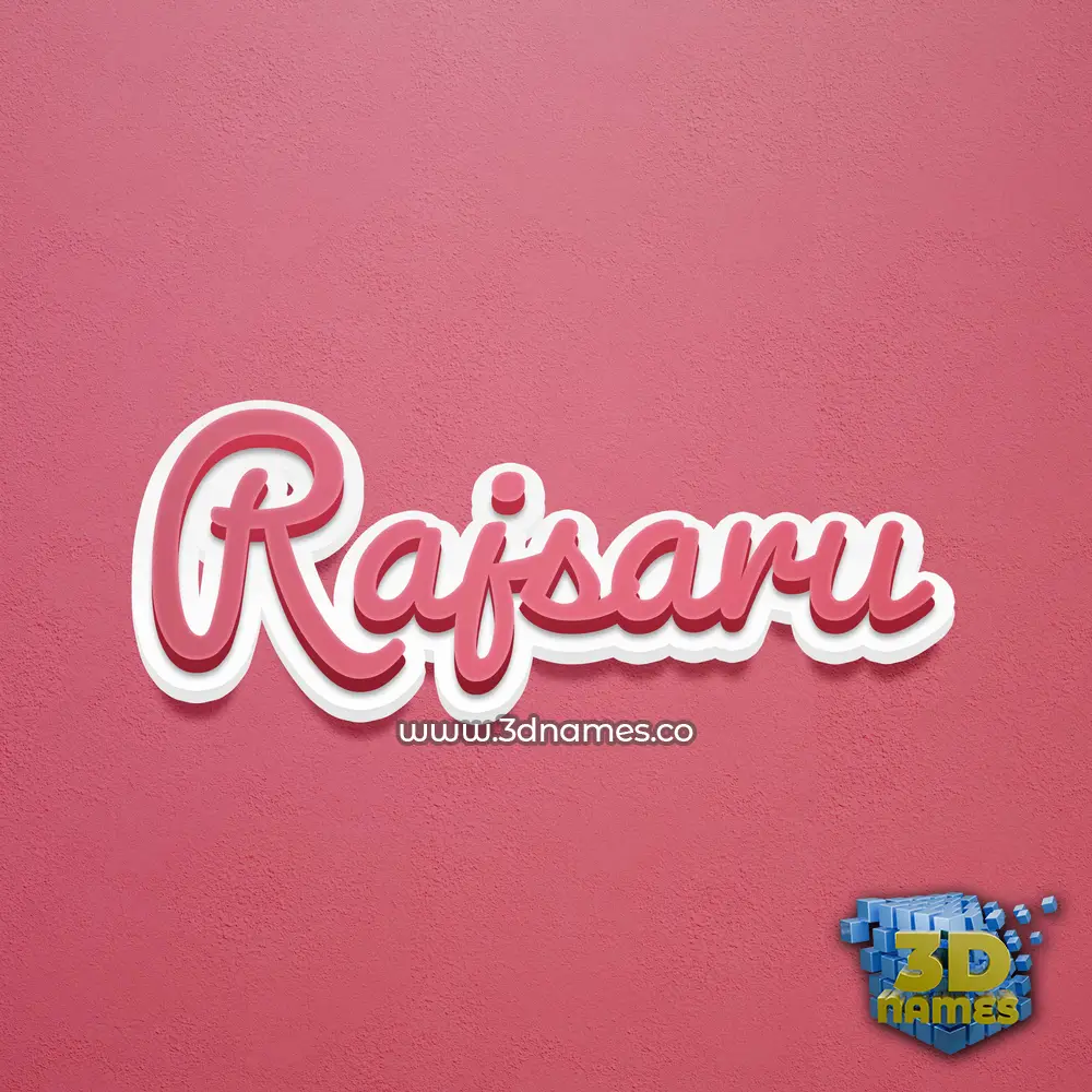 rajsaru in Red Scribble style - 3D name wallpaper