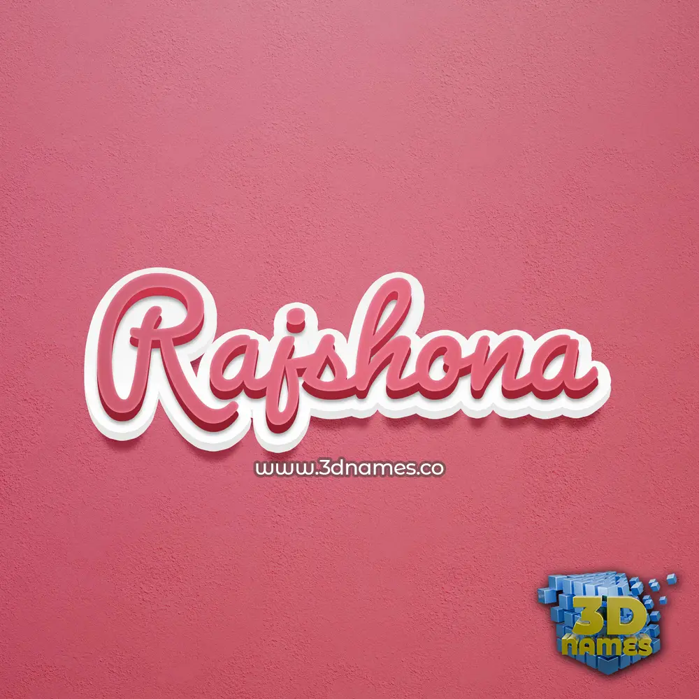 rajshona in Red Scribble style - 3D name wallpaper