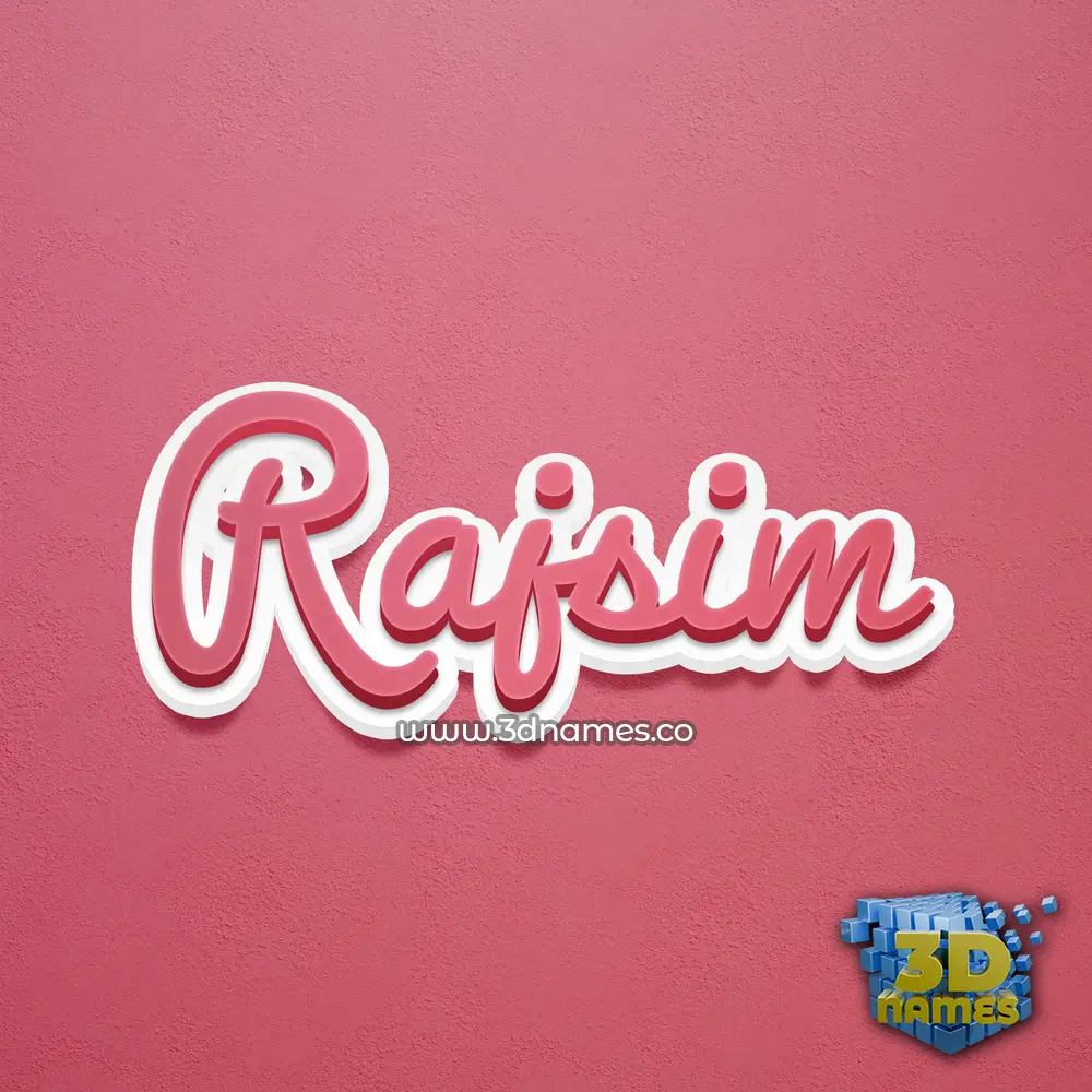 rajsim in Red Scribble style - 3D name wallpaper