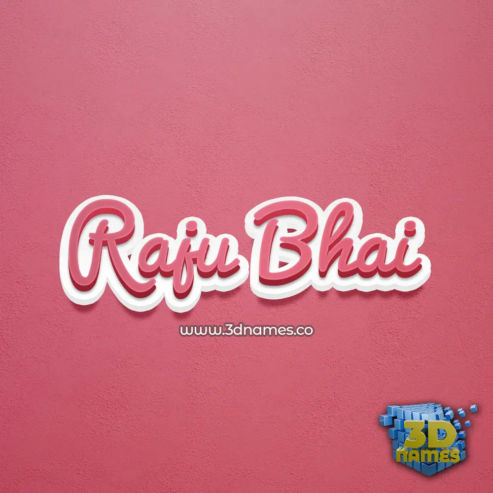raju bhai in Red Scribble style - 3D name wallpaper