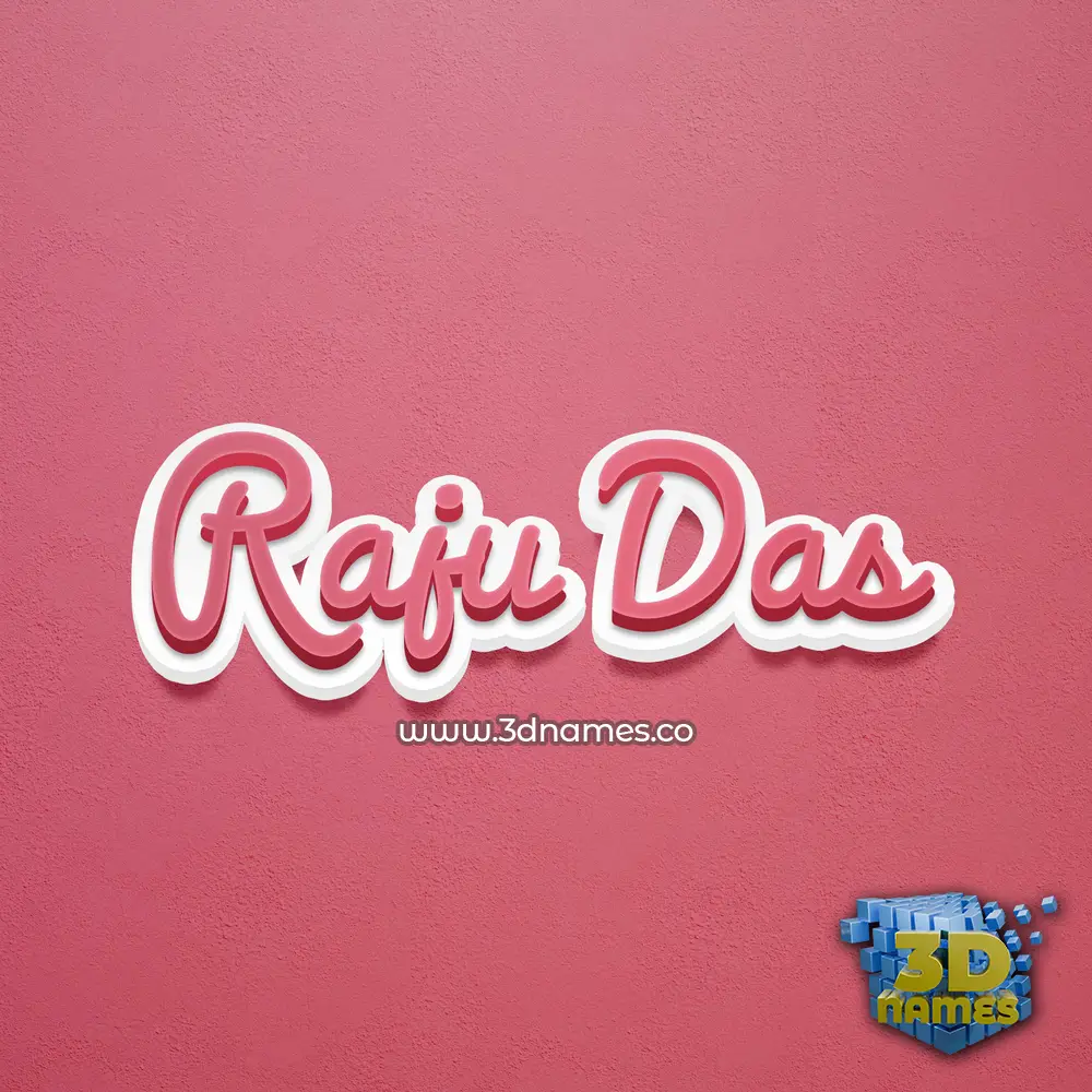 raju das in Red Scribble style - 3D name wallpaper