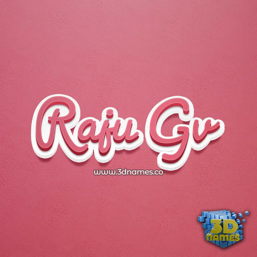 raju gv in Red Scribble style - 3D name wallpaper