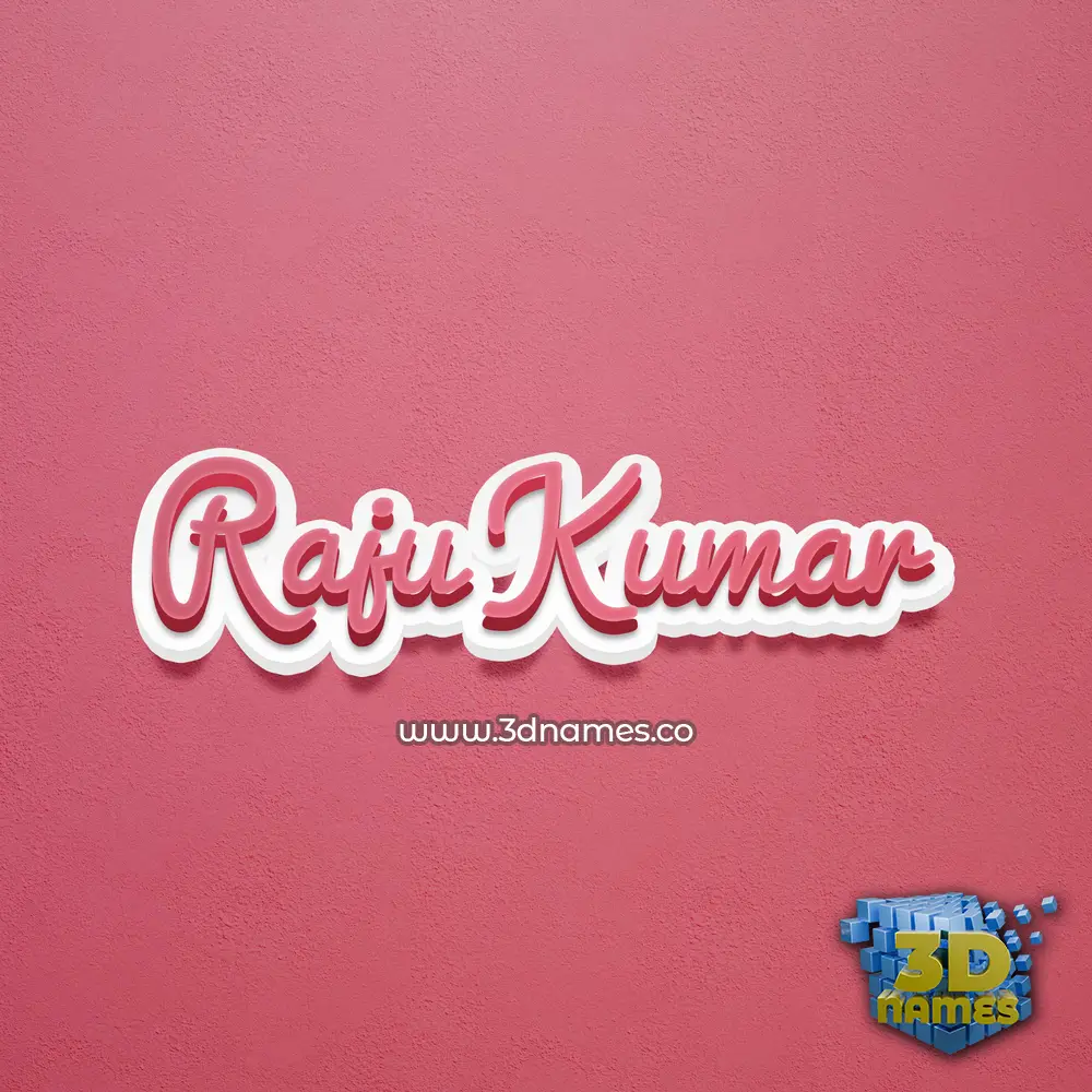 raju kumar in Red Scribble style - 3D name wallpaper