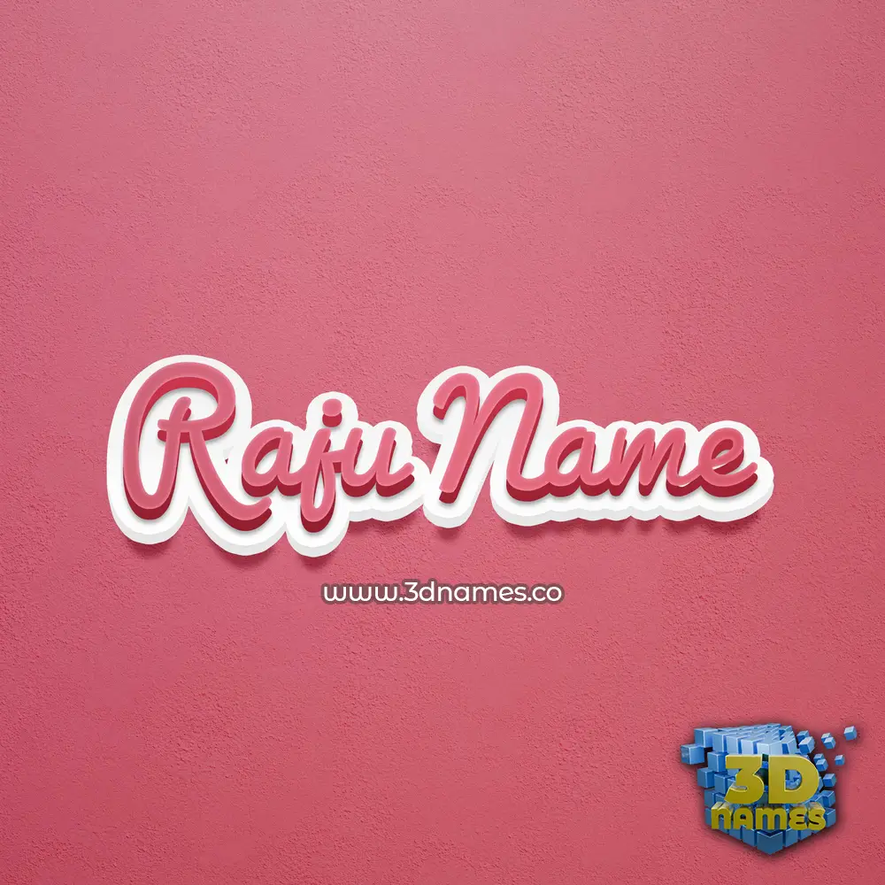raju name in Red Scribble style - 3D name wallpaper