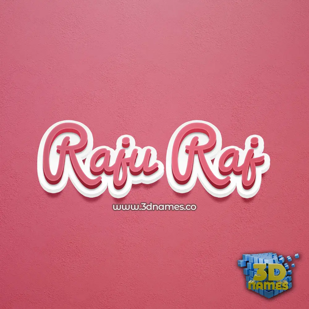 raju raj in Red Scribble style - 3D name wallpaper