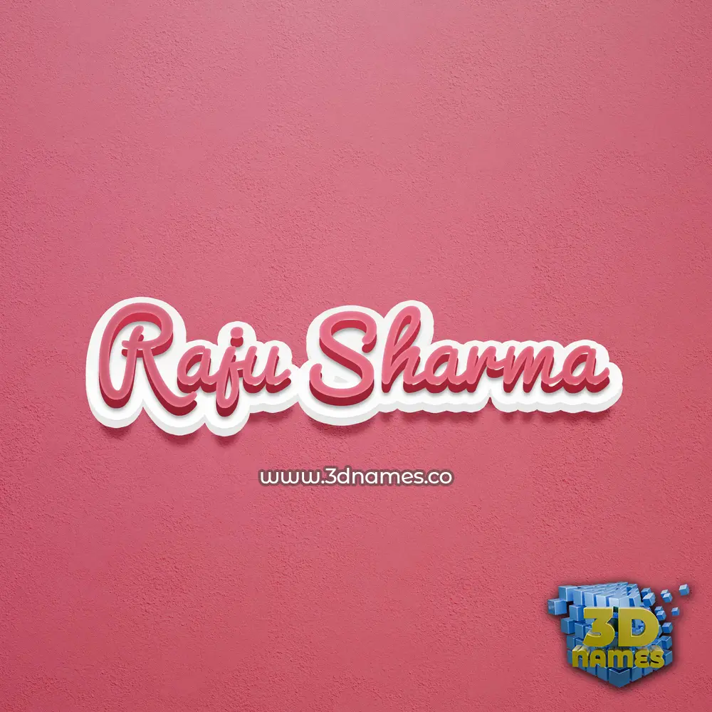 raju sharma in Red Scribble style - 3D name wallpaper