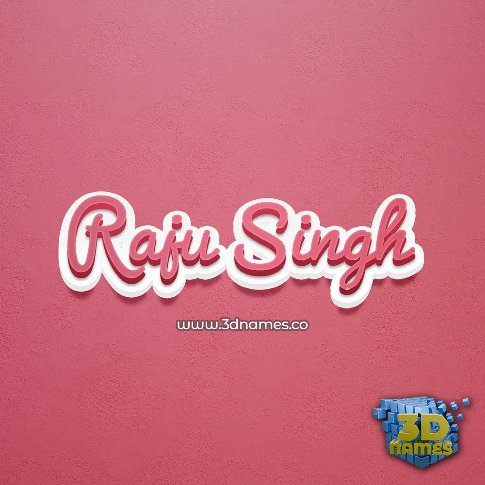 raju singh in Red Scribble style - 3D name wallpaper
