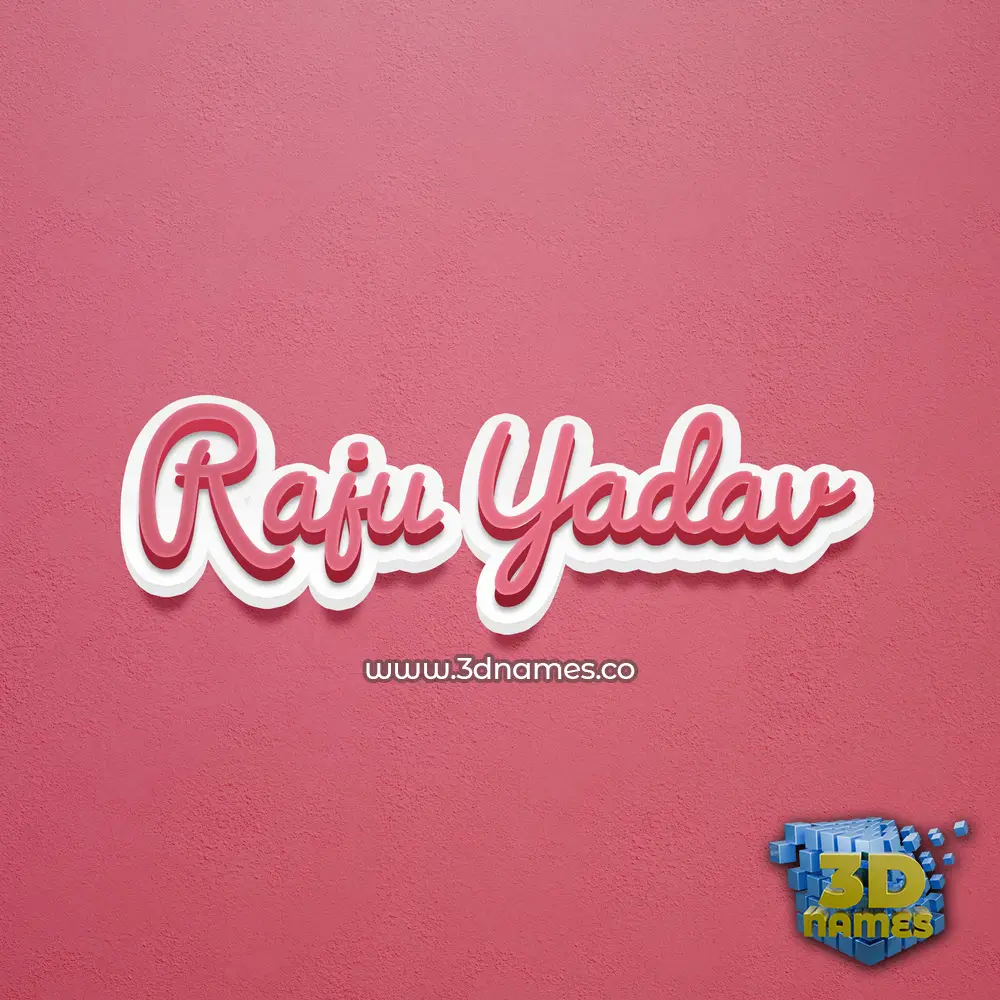 raju yadav in Red Scribble style - 3D name wallpaper