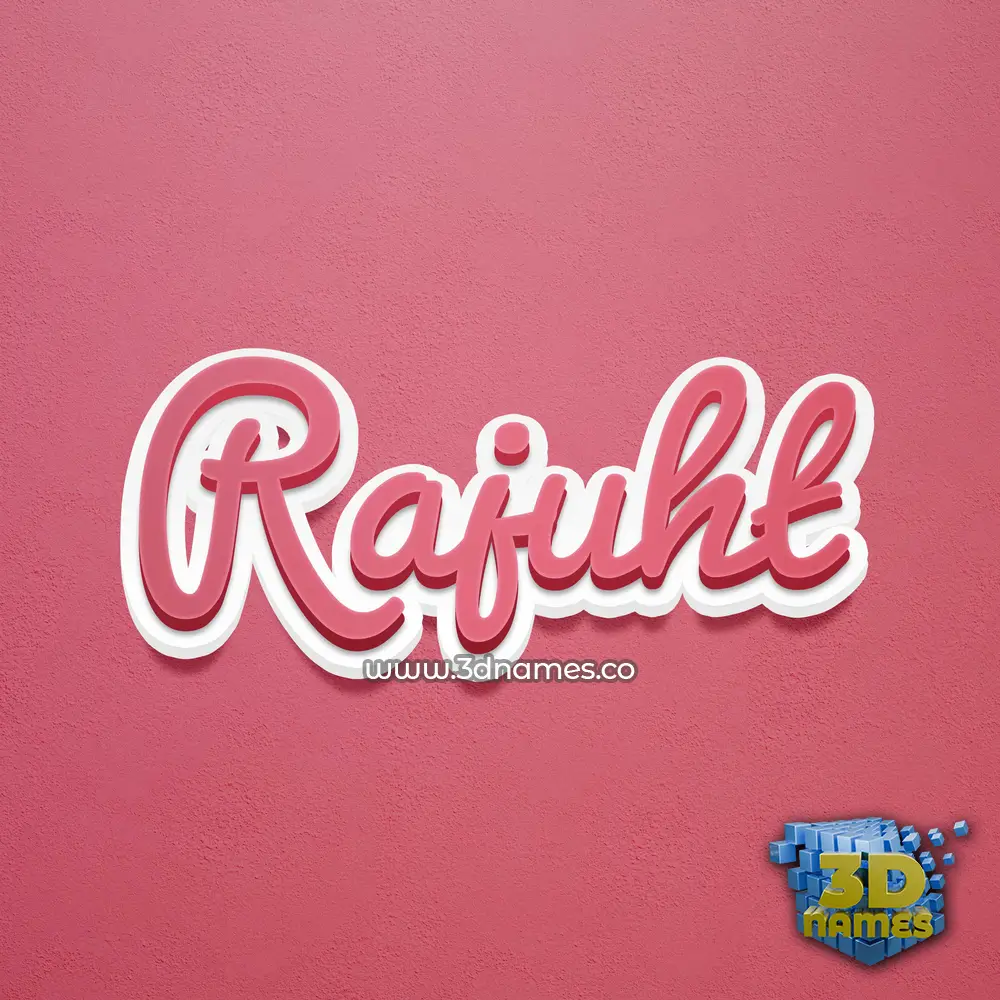 rajuht in Red Scribble style - 3D name wallpaper