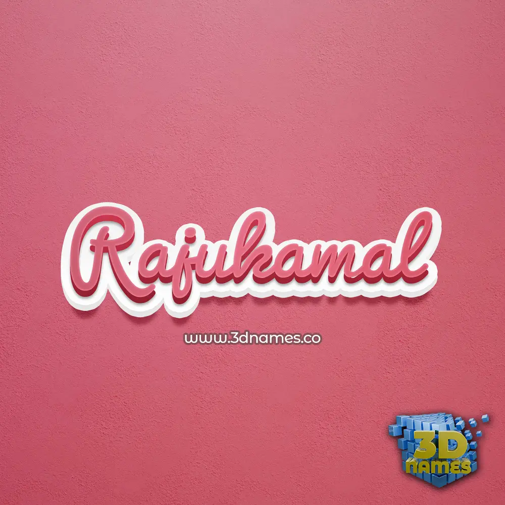 rajukamal in Red Scribble style - 3D name wallpaper