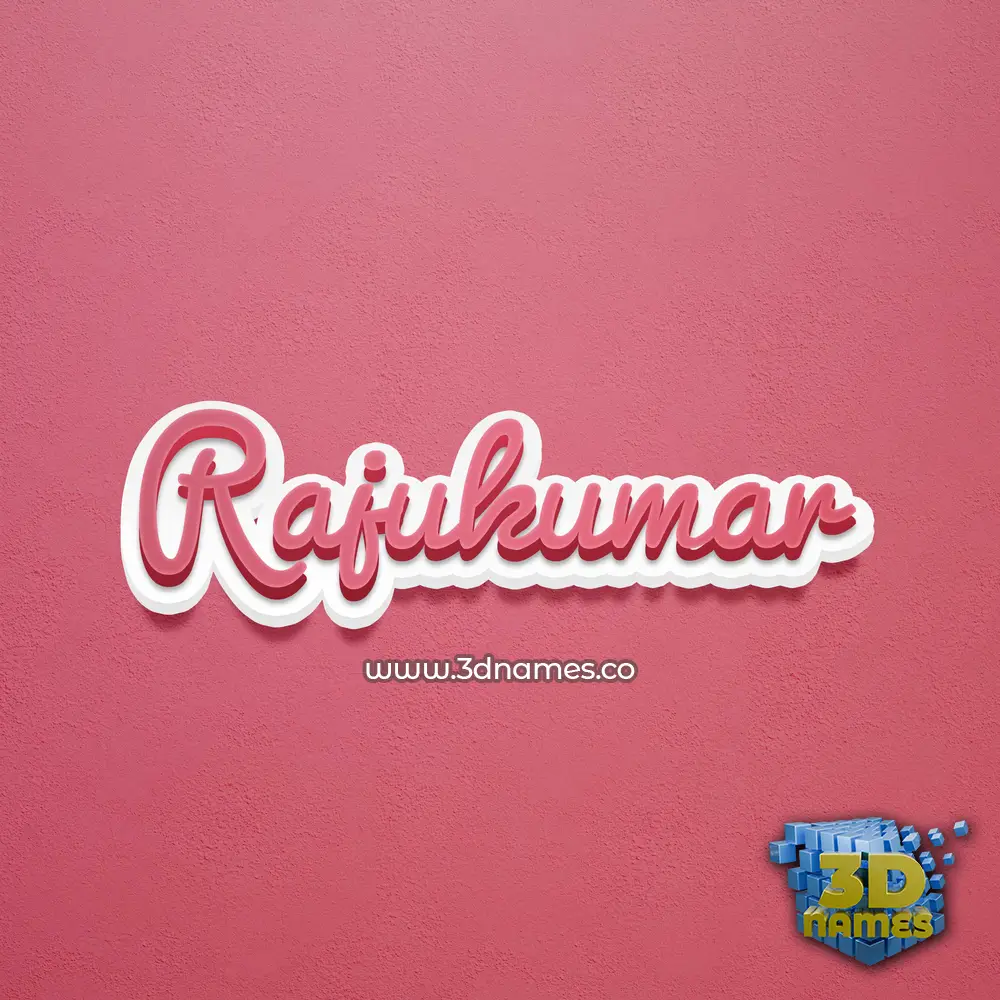rajukumar in Red Scribble style - 3D name wallpaper