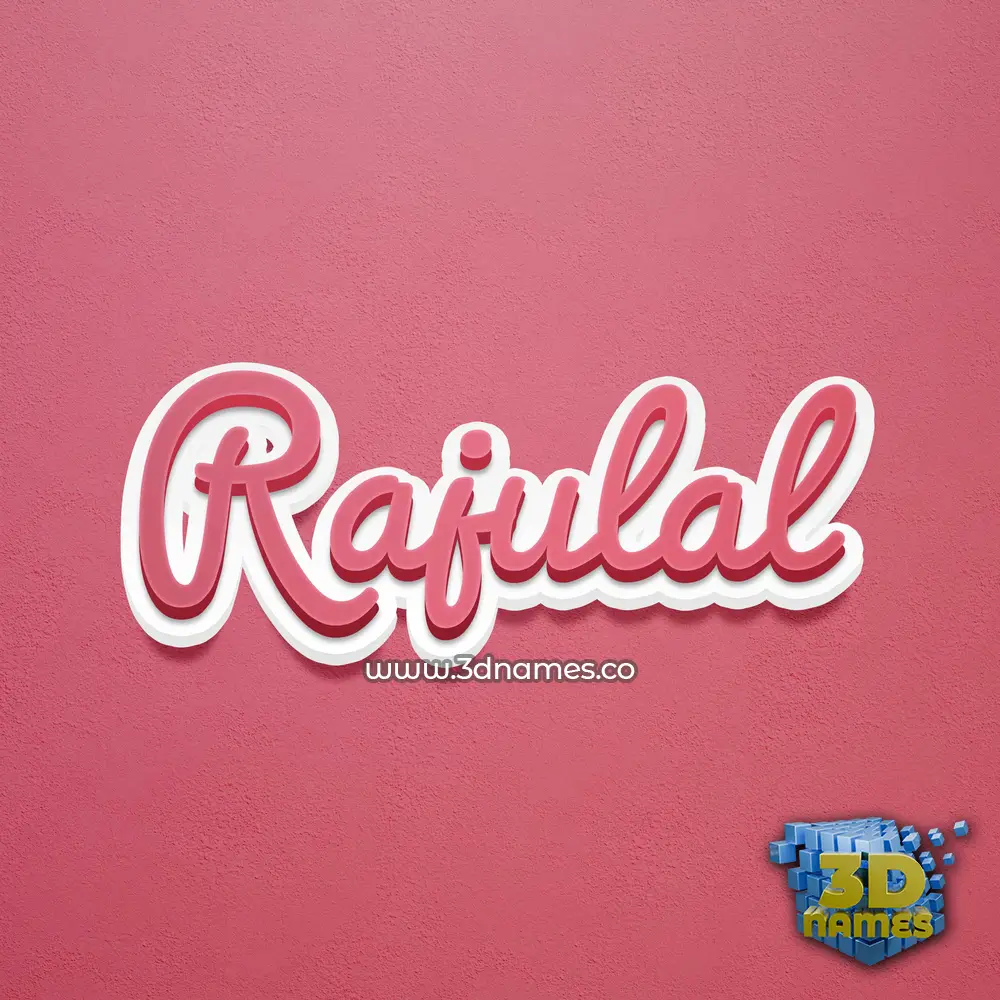 rajulal in Red Scribble style - 3D name wallpaper