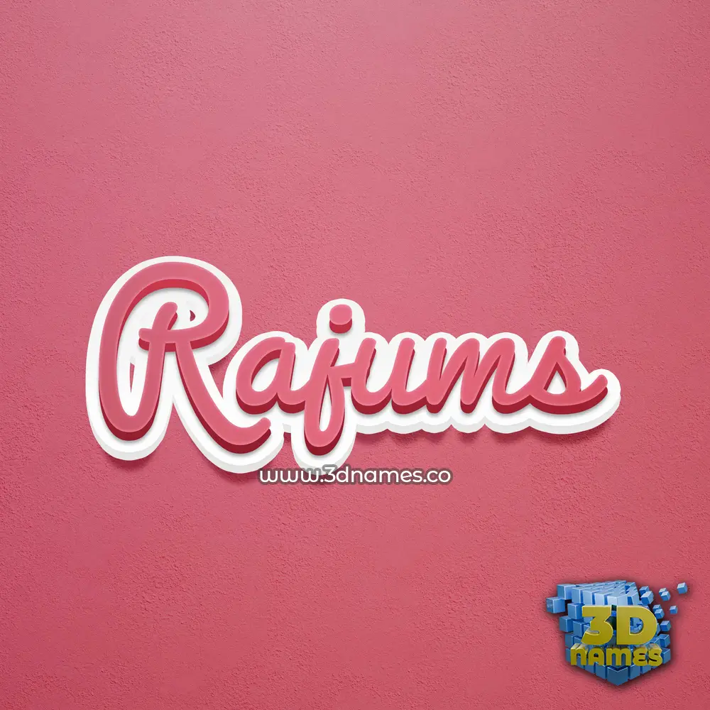rajums in Red Scribble style - 3D name wallpaper