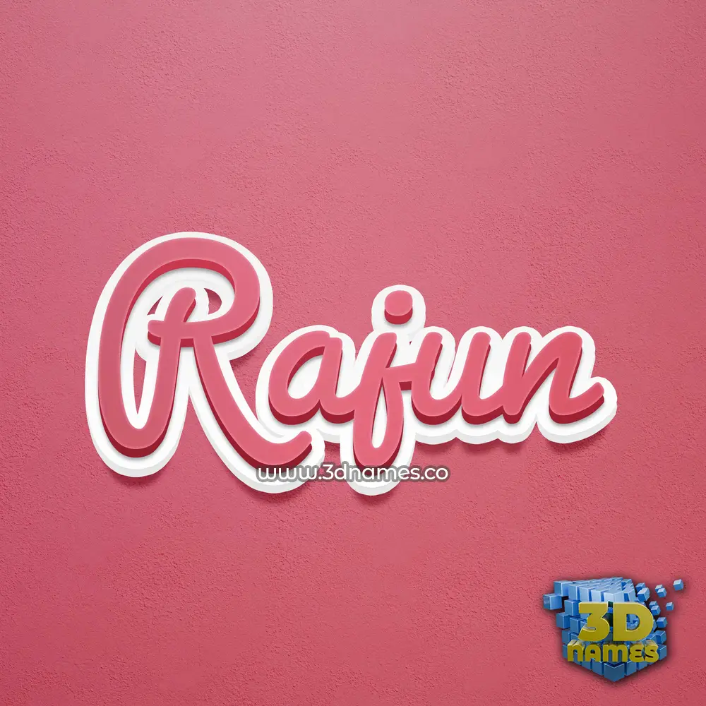 rajun in Red Scribble style - 3D name wallpaper