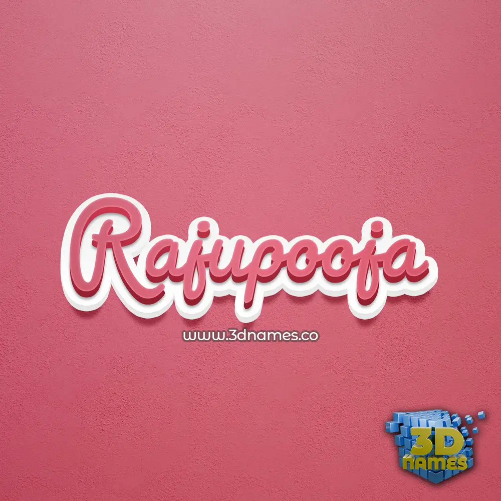rajupooja in Red Scribble style - 3D name wallpaper