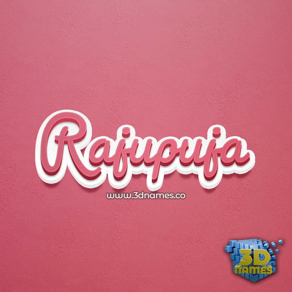 rajupuja in Red Scribble style - 3D name wallpaper