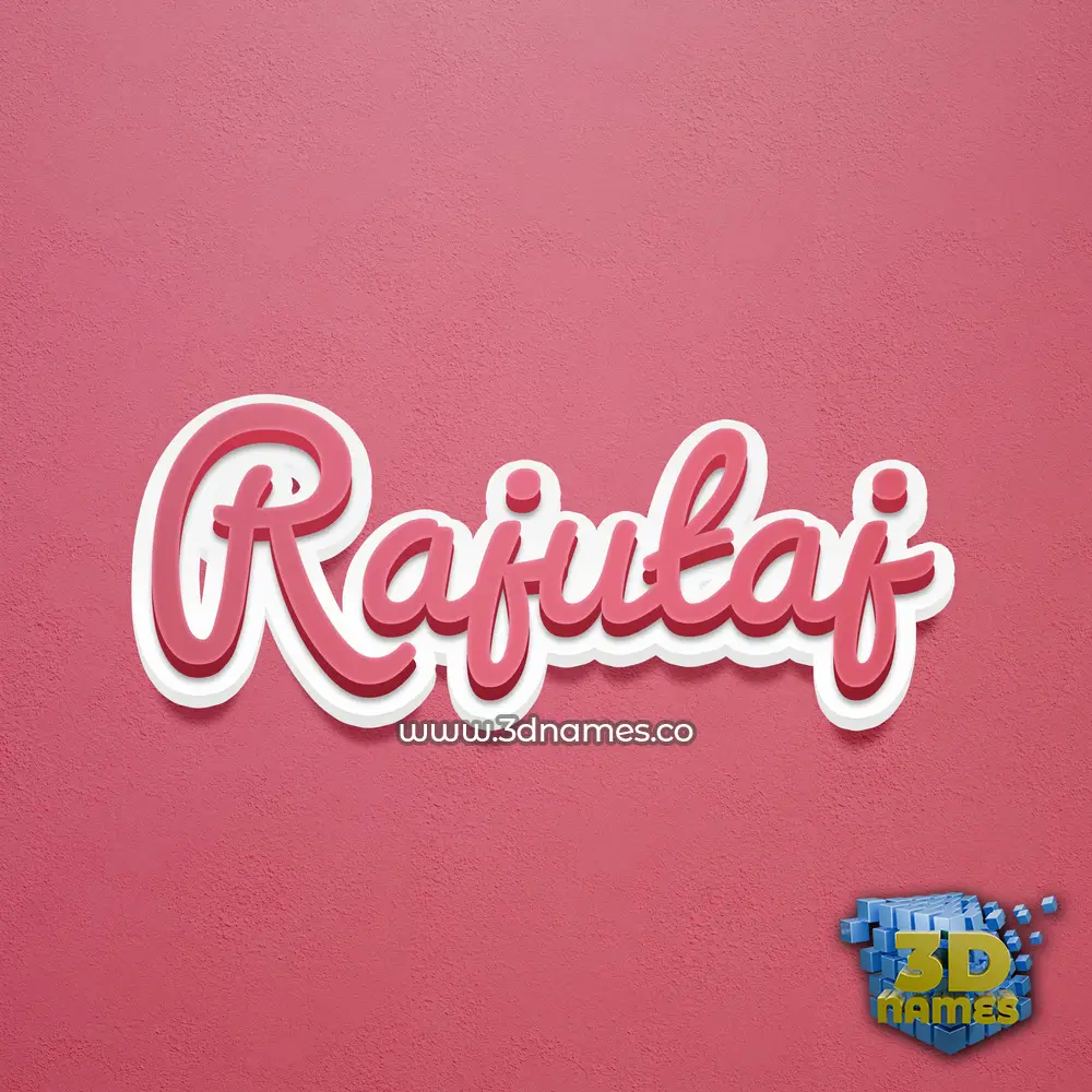 rajutaj in Red Scribble style - 3D name wallpaper
