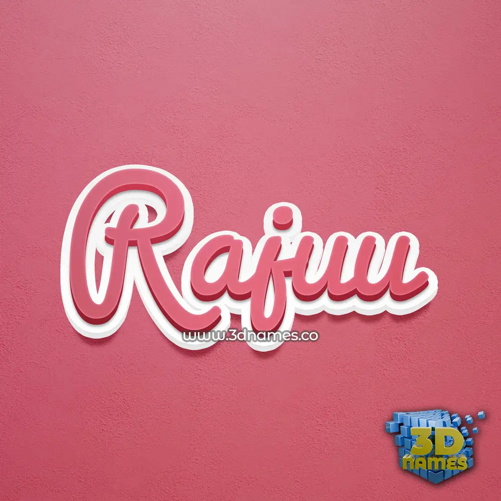rajuu in Red Scribble style - 3D name wallpaper