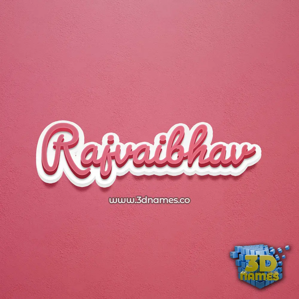 rajvaibhav in Red Scribble style - 3D name wallpaper