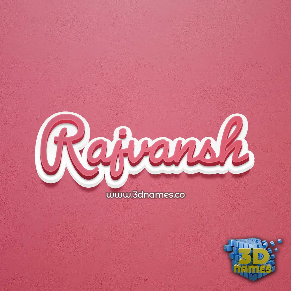 rajvansh in Red Scribble style - 3D name wallpaper